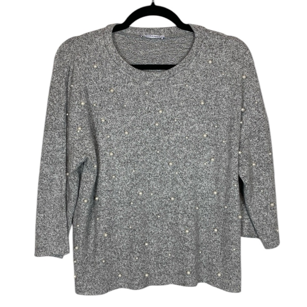 Zara grey pearl textured top